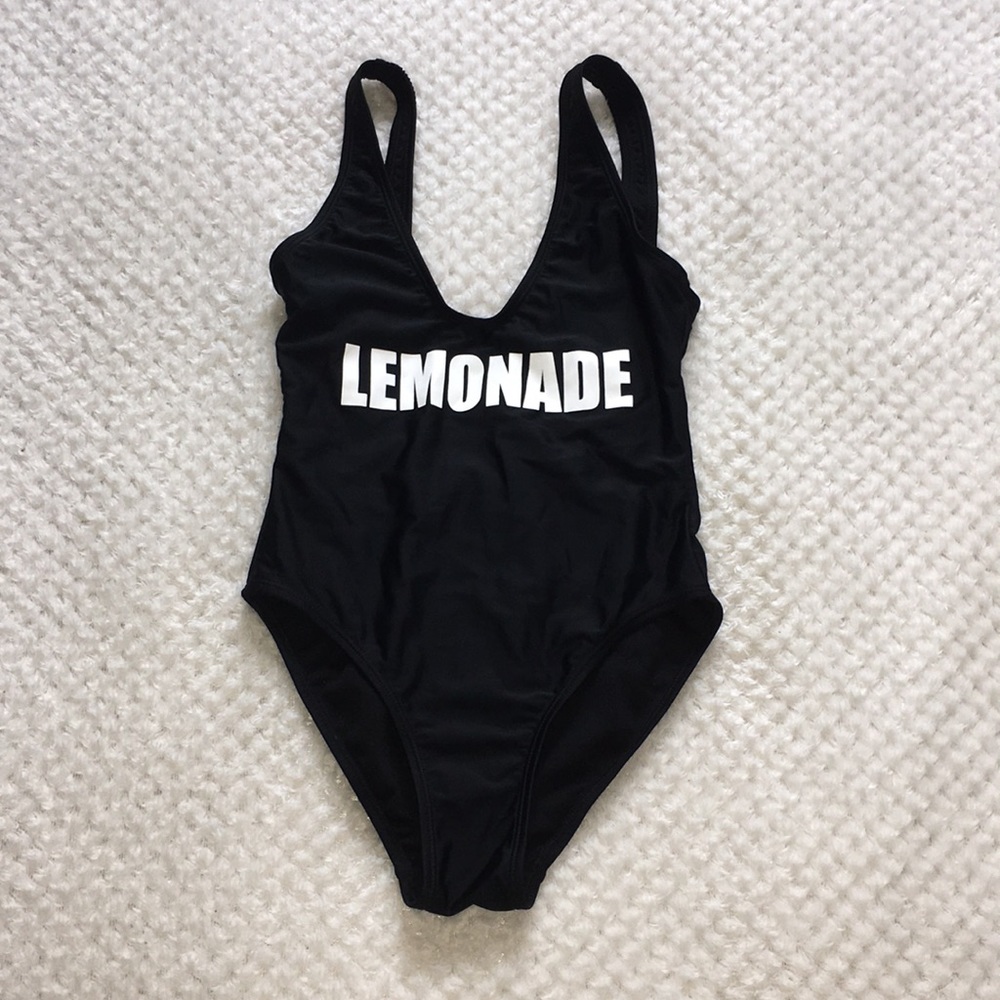 Black one piece bathing suit